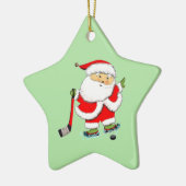 Kerstmis hockey keramisch ornament (Links)