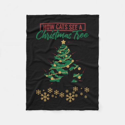 Kerstmis hoe katten het kerstboomgeschenk zien fleece deken (Voorkant)