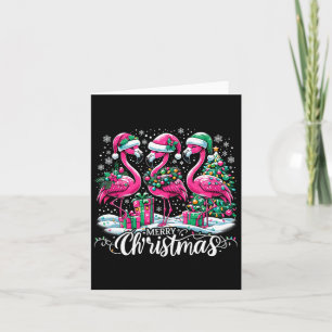 Kerstmis Hoed Kerstman Flamingo Licht Kerstmis Kaart