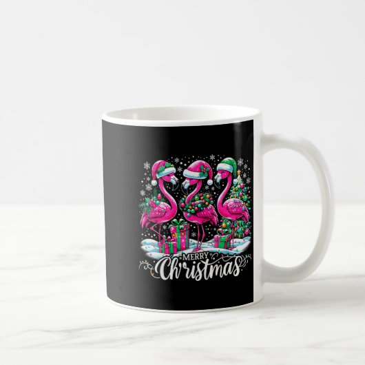 Kerstmis Hoed Kerstman Flamingo Licht Kerstmis Koffiemok (Rechts)