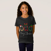 Kerstmis Hoefijzer Leopard Pset Santa Hat Horse T-shirt (Voorkant volledig)