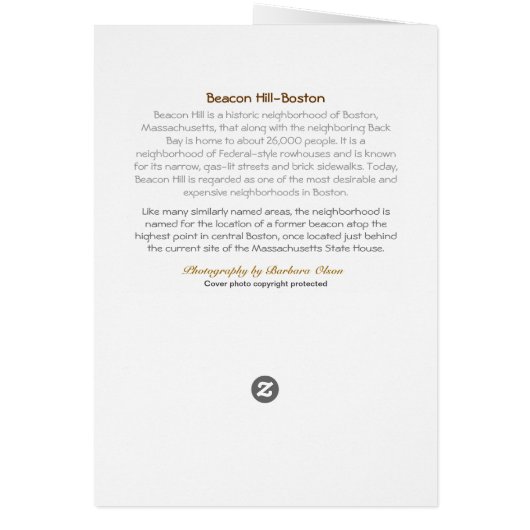 Kerstmis Holdiday Beacon Hill: Boston MA (Achterkant)