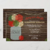 Kerstmis Holida Mason Jar Housewarming Uitnodiging (Voorkant / Achterkant)