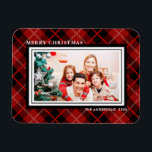 Kerstmis | Holiday Red & Black Pset Photo Magnet Magneet<br><div class="desc">Kerstmis | Holiday Red & Black Pset Photo Magnet</div>