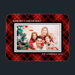 Kerstmis | Holiday Red & Black Pset Photo Magnet Magneet<br><div class="desc">Kerstmis | Holiday Red & Black Pset Photo Magnet</div>