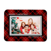 Kerstmis | Holiday Red & Black Pset Photo Magnet Magneet (Horizontaal)