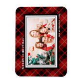 Kerstmis | Holiday Red & Black Pset Photo Magnet Magneet (Verticaal)
