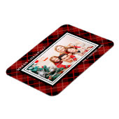 Kerstmis | Holiday Red & Black Pset Photo Magnet Magneet (Linkerzijde)