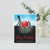 Kerstmis-holidaydesign voor golf briefkaart (Staand voorkant)