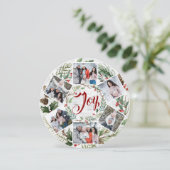 Kerstmis Holly 6 FOTOS Birch Bark Holiday Kaart (Staand voorkant)