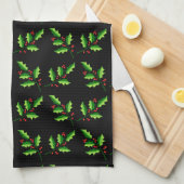 Kerstmis Holly All-Over Print Theedoek (Quarter Fold)