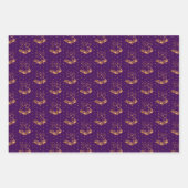 Kerstmis Holly, Baubles en Holly op Paarse Inpakpapier Vel (Voorkant 3)