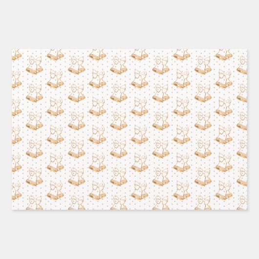 Kerstmis Holly, Baubles en Holly op Wit Inpakpapier Vel (Voorkant 3)