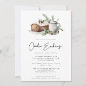 Kerstmis Holly Berries Cookie Exchange Party Kaart (Voorkant)