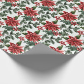 Kerstmis, Holly Berries en Leaves Cadeaupapier (Hoek)