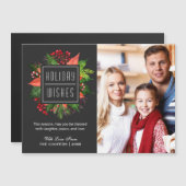 Kerstmis Holly Berries Foto Magnetische Kaart (Voorkant / Achterkant)