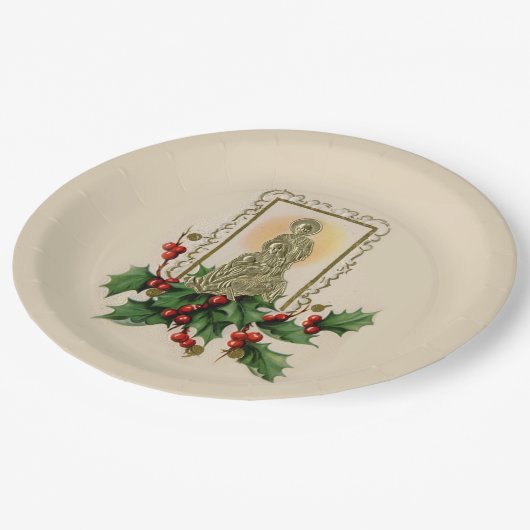 Kerstmis  Holly Berries Papieren Bordje (Gekanteld)
