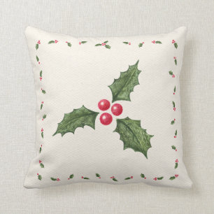 Kerstmis Holly Berries Pillow Kussen