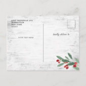 Kerstmis Holly Berry & Berkenschors We hebben verp Aankondigingskaart (Achterkant)