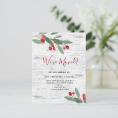 Kerstmis Holly Berry & Berkenschors We hebben verp Aankondigingskaart (Staand voorkant)