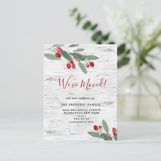 Kerstmis Holly Berry & Berkenschors We hebben verp Aankondigingskaart (Staand voorkant)