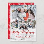 Kerstmis Holly Berry Birch 4 PHOTO Bark Greep Feestdagenkaart (Voorkant / Achterkant)