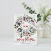 Kerstmis Holly Berry Birch Bark 6 PHOTO Greep Briefkaart (Staand voorkant)