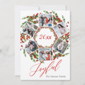 Kerstmis Holly Berry Birch Bark 6 PHOTO Greep Feestdagenkaart (Voorkant)