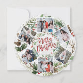 Kerstmis Holly Berry Birch Bark 6 PHOTO Greep Feestdagenkaart (Voorkant)