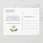 Kerstmis Holly Berry Branch Corporate Greeting Feestdagenkaart (Achterkant)