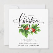 Kerstmis Holly Berry Branch Corporate Greeting Ho Feestdagenkaart (Voorkant)