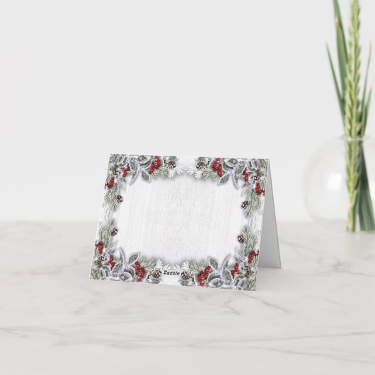 Kerstmis Holly Berry Corporate Rustic Greeting Feestdagen Kaart (Achterkant)