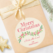 Kerstmis Holly Berry Homemade Food Holiday Baking Ronde Sticker