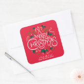 Kerstmis Holly Berry Homemade Food Holiday Baking Vierkante Sticker (Envelop)
