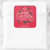 Kerstmis Holly Berry Homemade Food Holiday Baking Vierkante Sticker (Tas)