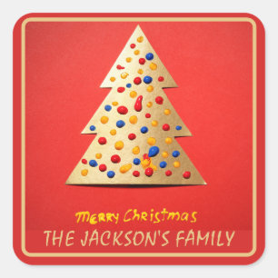 Kerstmis Holly Berry Homemade Food Holiday Baking Vierkante Sticker