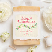 Kerstmis Holly Berry Homemade Food Holiday Baking Vierkante Sticker