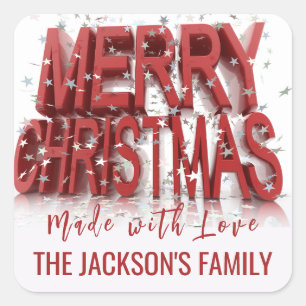 Kerstmis Holly Berry Homemade Food Holiday Baking Vierkante Sticker