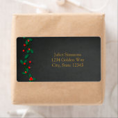 Kerstmis Holly Berry krijtbord Adreslabel Etiket (Insitu)