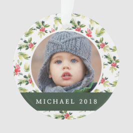 Kerstmis |  Holly, Berry & Pine Pattern Ornament