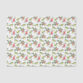 Kerstmis |  Holly, Berry & Pine Pattern Tissuepapier (Voorkant)