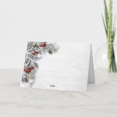 Kerstmis Holly Berry Pine Rustic Greeting Feestdagen Kaart (Achterkant)