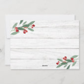 Kerstmis Holly Berry Rustic 5 PHOTO Greep Feestdagenkaart (Achterkant)