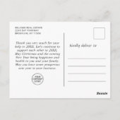 Kerstmis Holly Berry Rustic Corporate Bedankt Briefkaart (Achterkant)