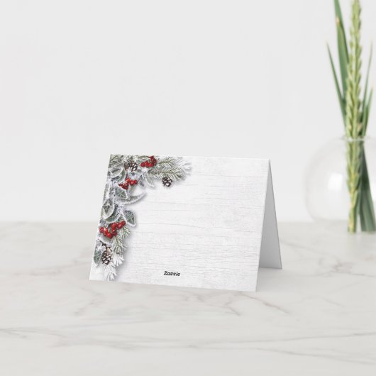 Kerstmis Holly Berry Rustic Corporate Greeting Feestdagen Kaart (Achterkant)