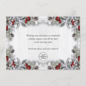 Kerstmis Holly Berry Rustic Corporate Greeting Feestdagenkaart (Achterkant)