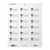 Kerstmis Holly Berry Topiary Hand schilderde Etiket (Full Sheet)