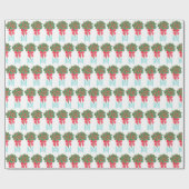 Kerstmis Holly Berry Topiary Robin's Egg Blue Cadeaupapier (Vlak)