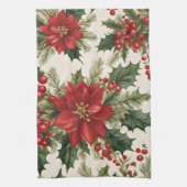 Kerstmis Holly & Bessen Theedoek (Verticaal)