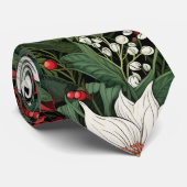 Kerstmis Holly Bloemen Stropdas (Opgerold)